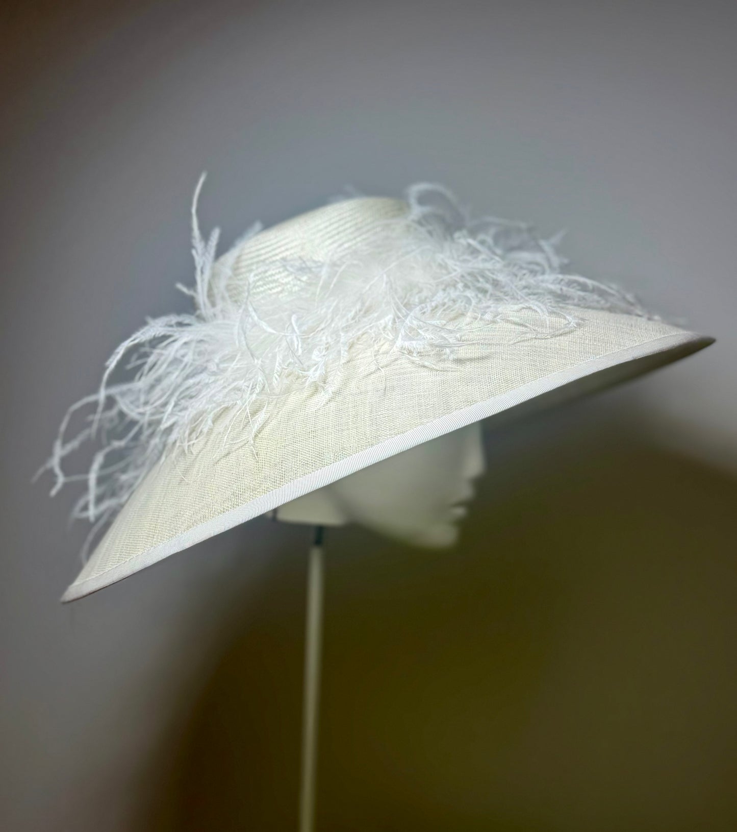 Ivory Elegance with removable feather trim