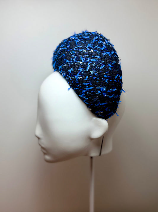Blue and black Tweed Headband