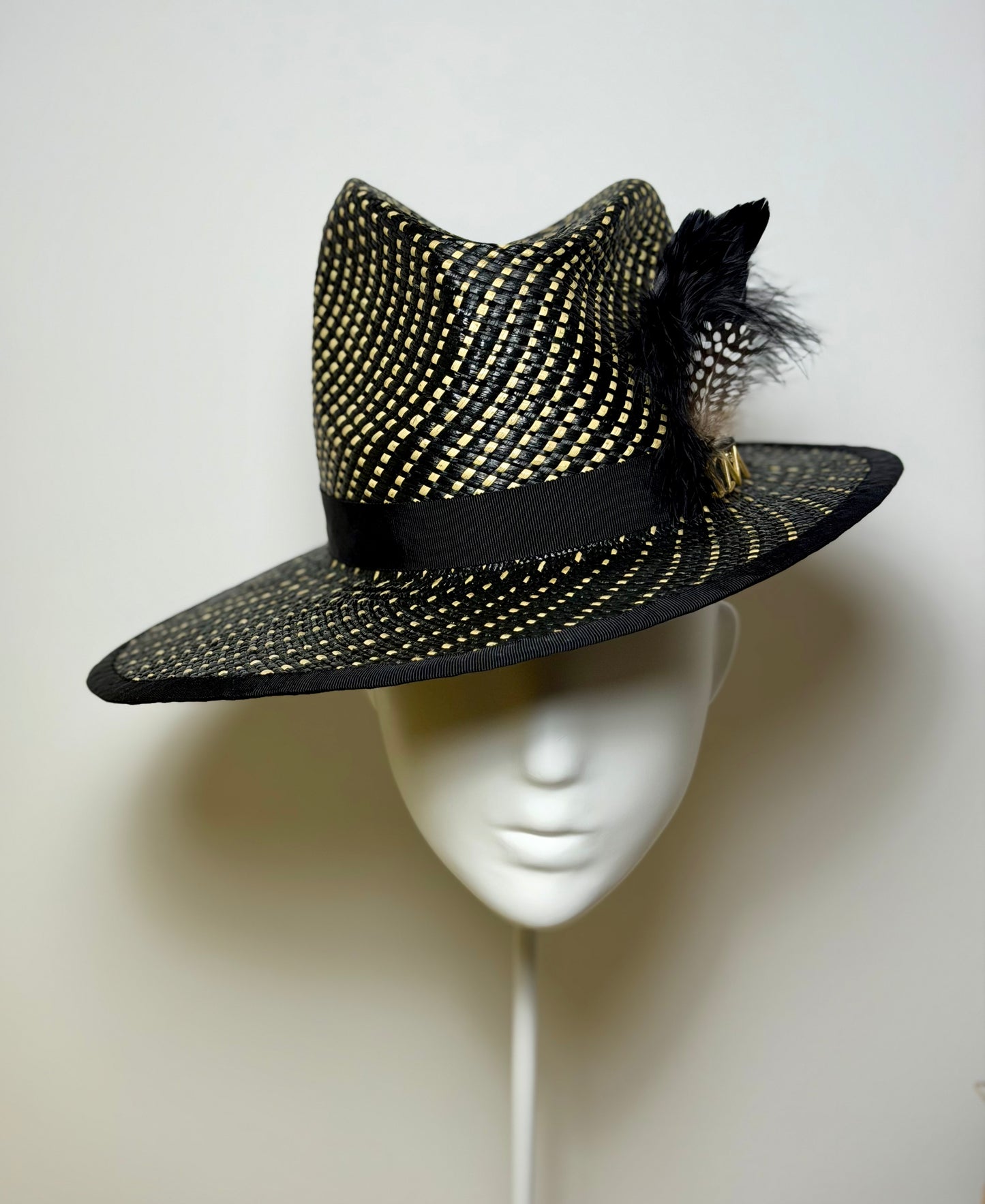 Black and gold fedora