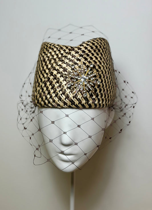 Vintage inspired woven pillbox