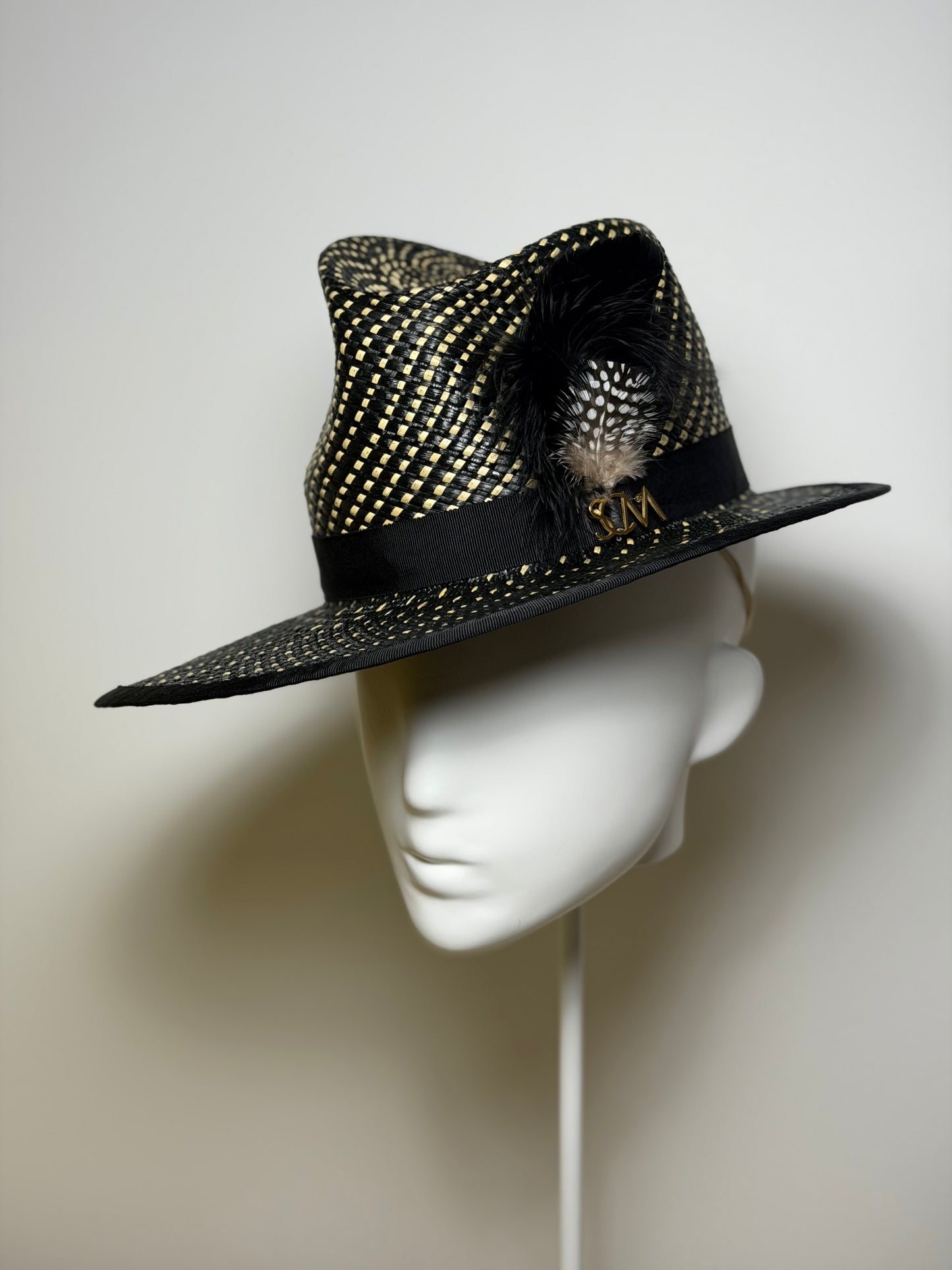 Black and gold fedora