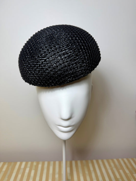 Black Beaded Vintage Pillbox