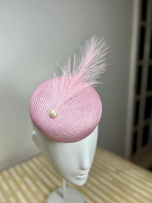 Pink feather and pearl